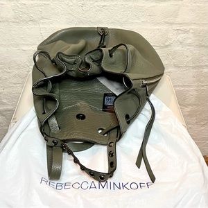 Rebecca Minkoff Blythe Backpack Olive Green pebbled leather w/ black hardware